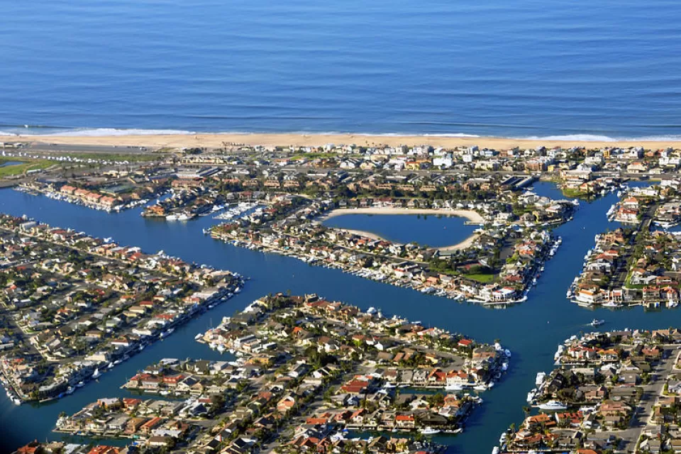 Long Beach, California aerial shot